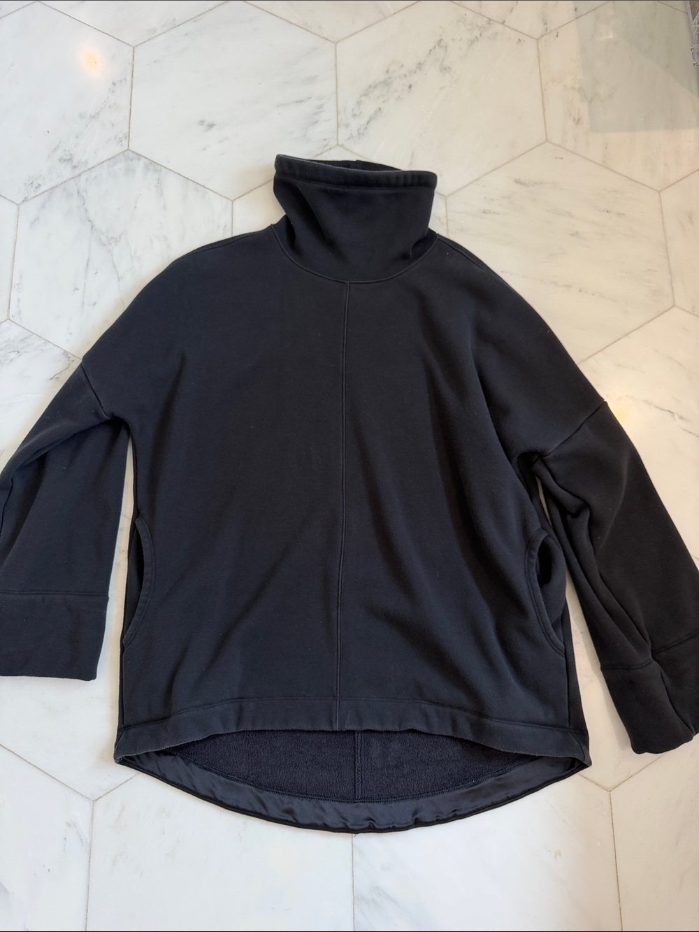 Athleta Women’s Oversized Black Turtleneck Sweatshirt